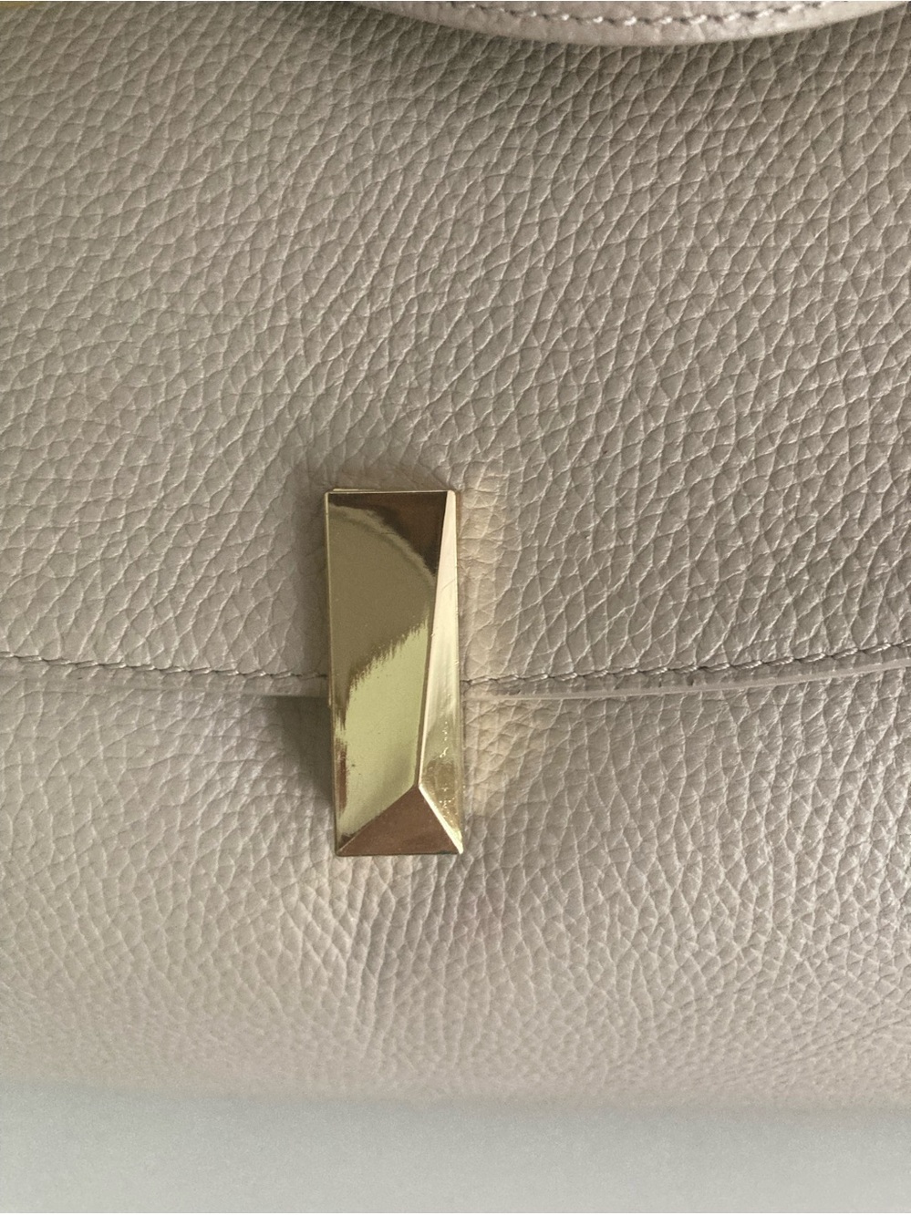 Viola Castellani Leather Shoulder Bag with Gold Hardware Pebbled Finish - Picture 5 of 7